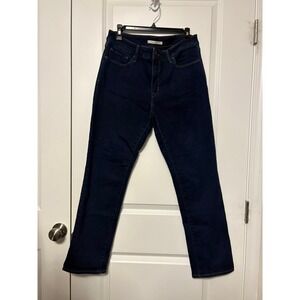 Levis Mid Rise Skinny Jeans Dark Indigo Wash Women Size 14 Denim Pants
